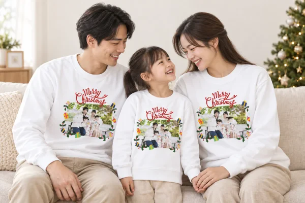 客製化聖誕全家福長袖T-shirt/衣服
