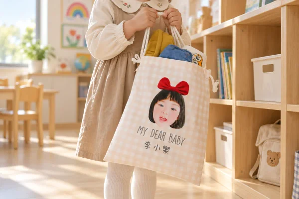 客製幼兒園衣物收納袋 |室內鞋袋 |束口袋