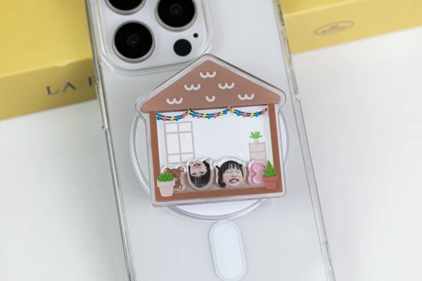 客製化搖搖樂旋轉手機支架-溫馨小屋